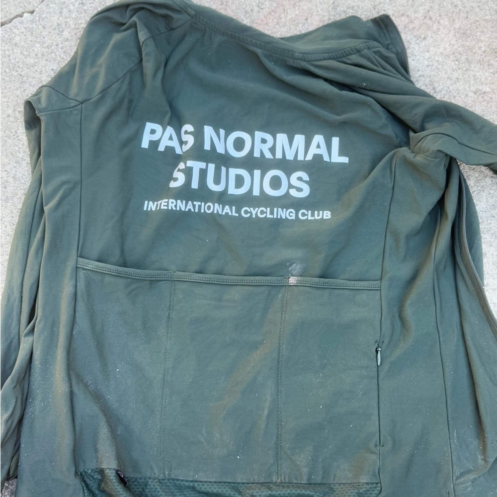 Pas Normal Studios Green Cycling Jersey Long Sleeve - Picture 2 of 5